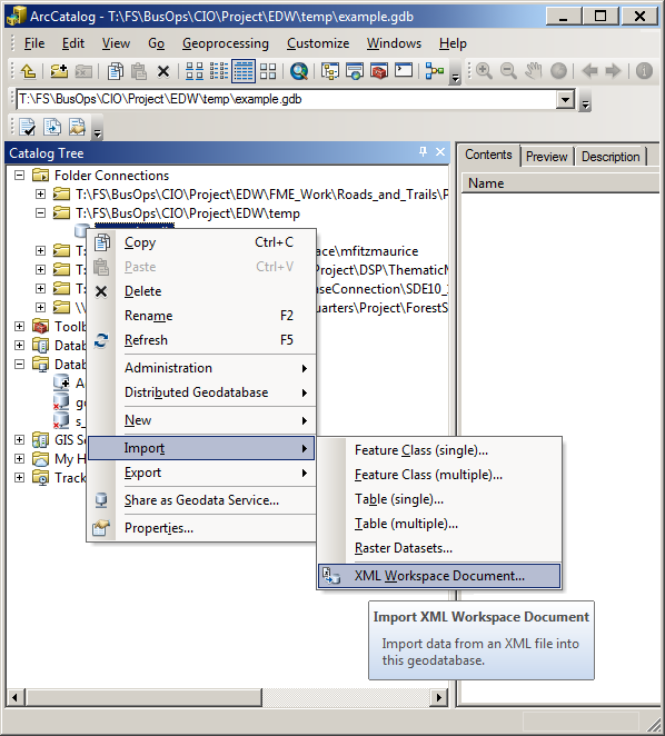 screenshot of document import command